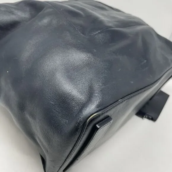 ALLSAINTS Captains Tote Women Navy Blue Leather Bag Shoulder Strap Chain Purse - Picture 9 of 16